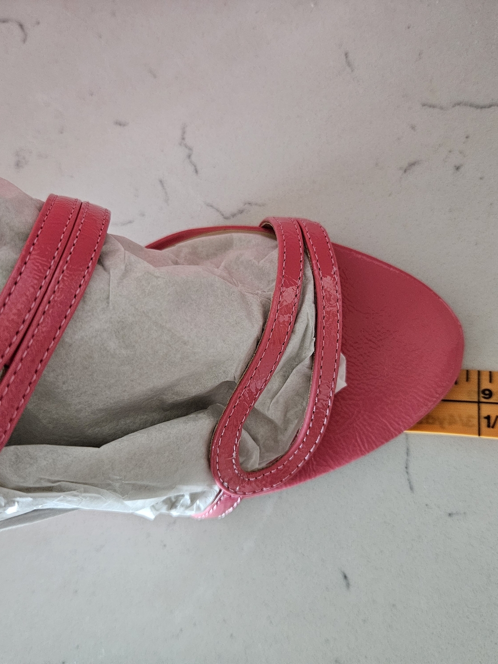 Anthropologie Pink Patent Strappy Heeled Sandals - Picture 5 of 9